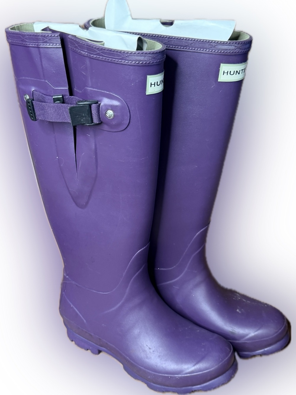 Hunter Norris Field Side Adjustable Purple Boots